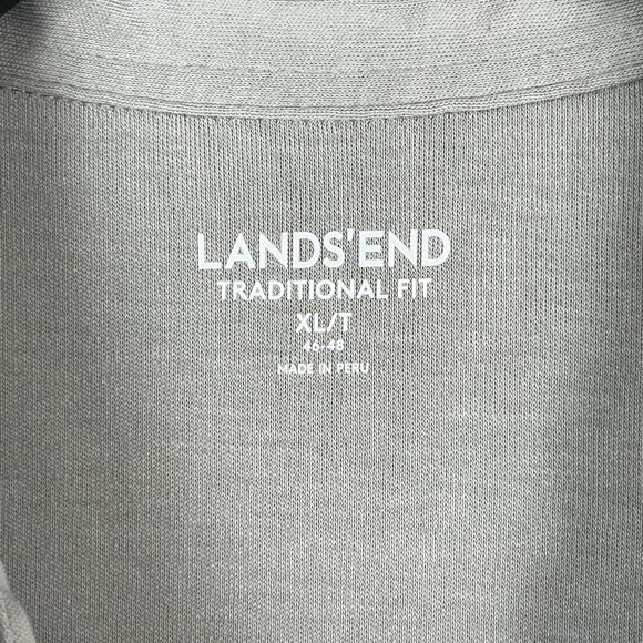 Lands End Shirt Extra Large Tall Mens Gray Traditional Fit Rugby Business Casual - Picture 6 of 11